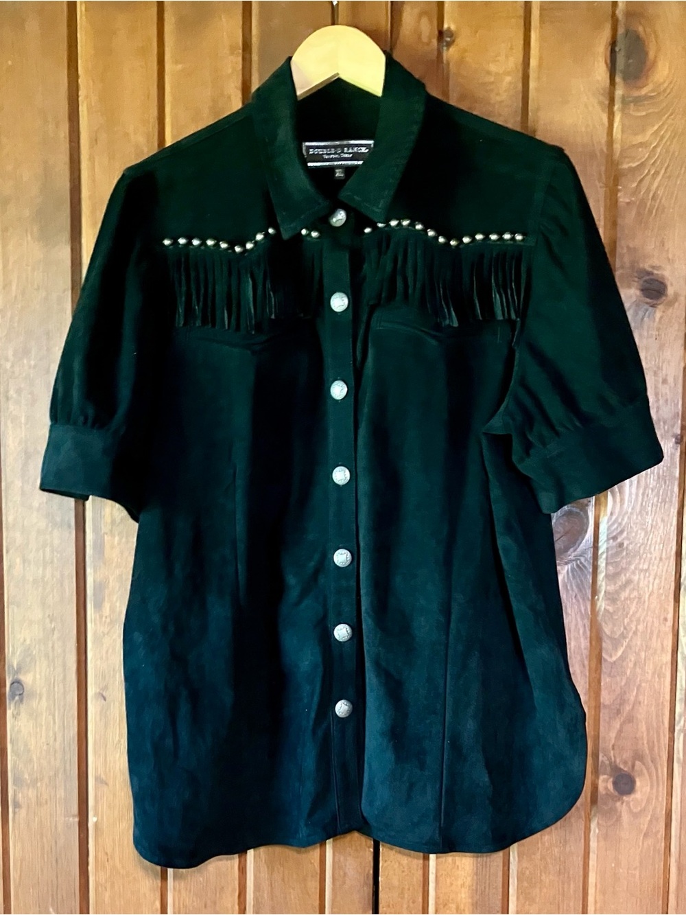 Double D Ranch Black Western Fringe Top XL